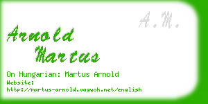 arnold martus business card